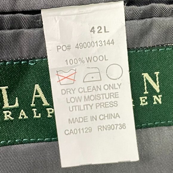 Lauren Ralph Lauren Houndstooth Blazer Men's 42L Gray Blue Red Wool 2 Button - Picture 8 of 15